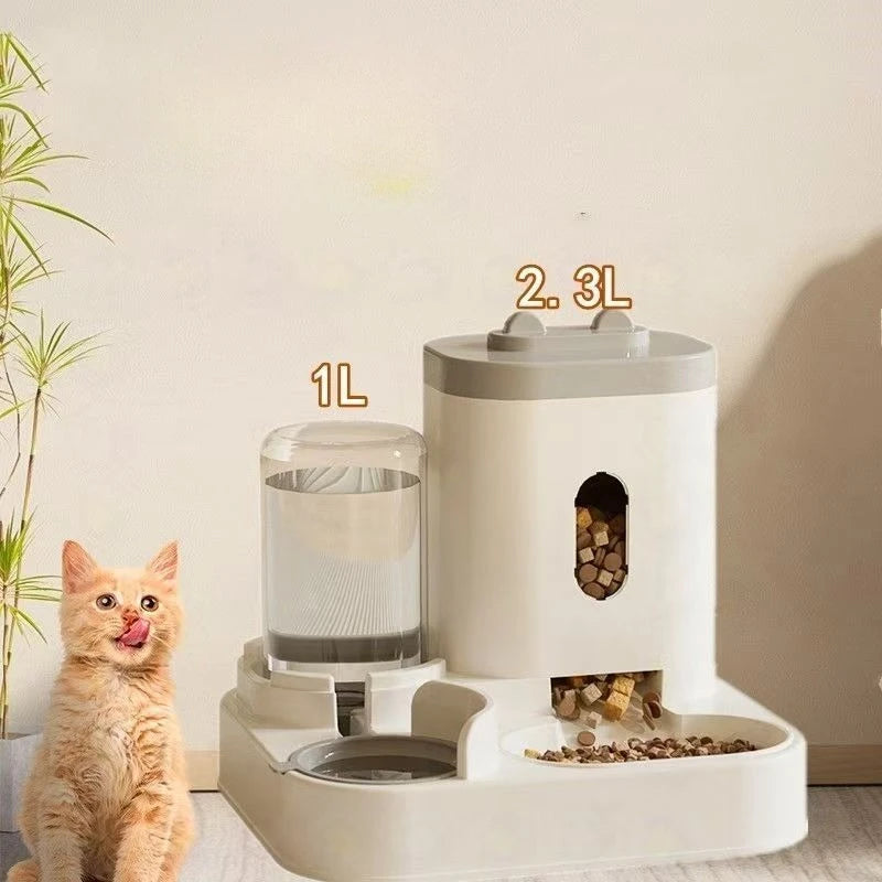 Cat feeder, dog cat basin with water dispenser bowl, dog food automatic circulation, cat food utensils, pet products universal