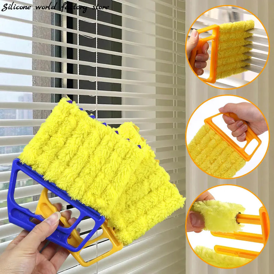 Silicone World Shutter Cleaning Brush Detachable Wash Vent Blinds Cleaner Cloth Air Conditioning Curtain Household Cleaning Tool