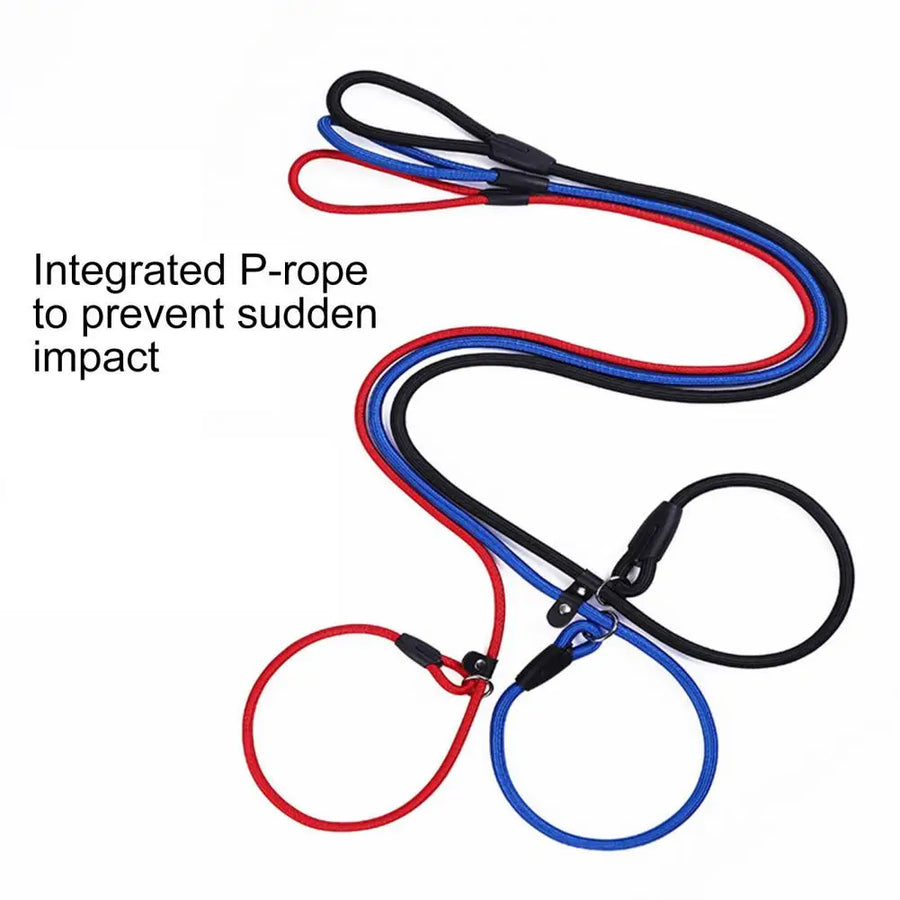 Dog Leash Strong Slip Lead Adjustable Loop High-density Nylon Braided Rope Training Leash for Large Medium Small Dogs