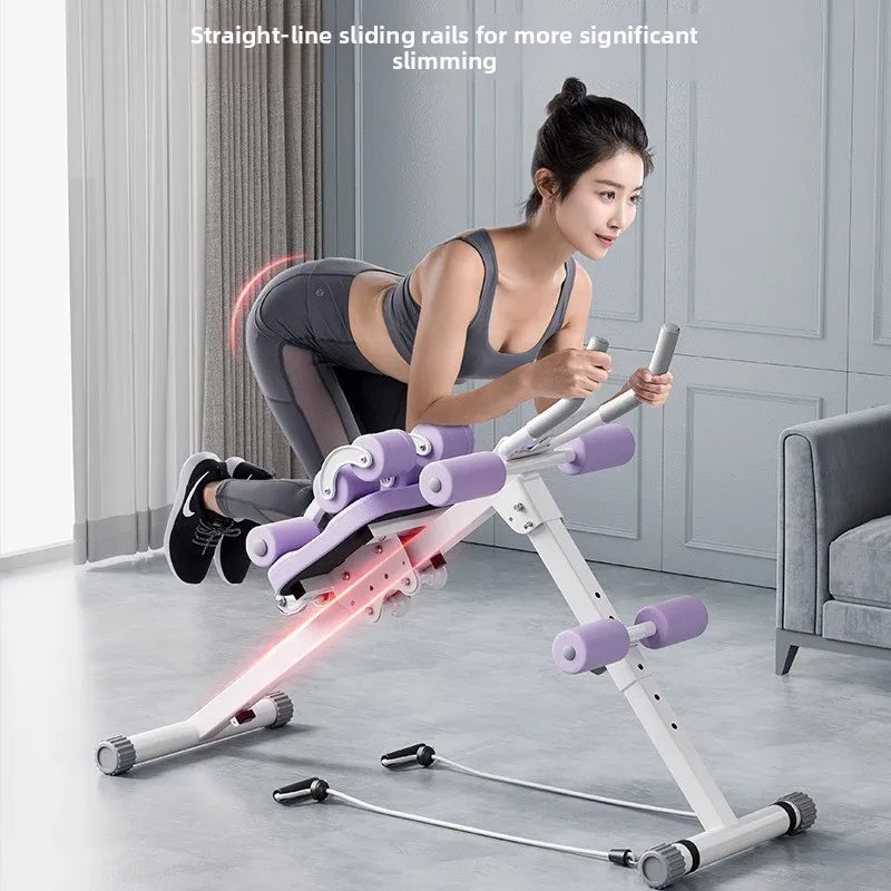 Fitness Body Shaping Machine Multifunctional Home Gym Abdominal Waist Trainer Knee-Friendly Sliding Rail for Core & Leg Workout