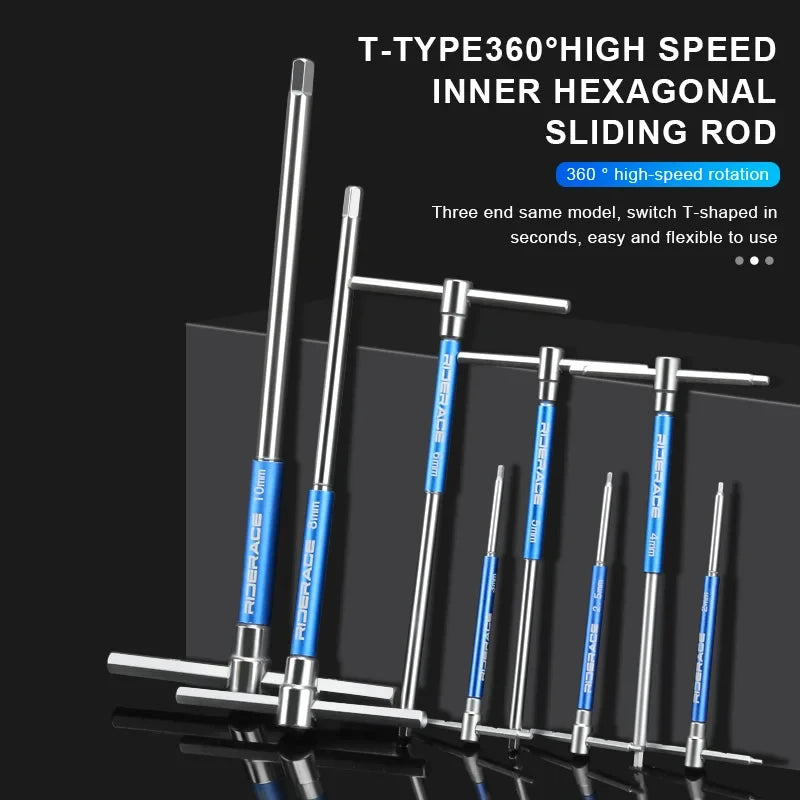 T-Handle Bicycle Hex Key Wrench Set 2-10mm CRV Steel Allen Key Bike Repair Tool for MTB Road Bike Maintenance Kit