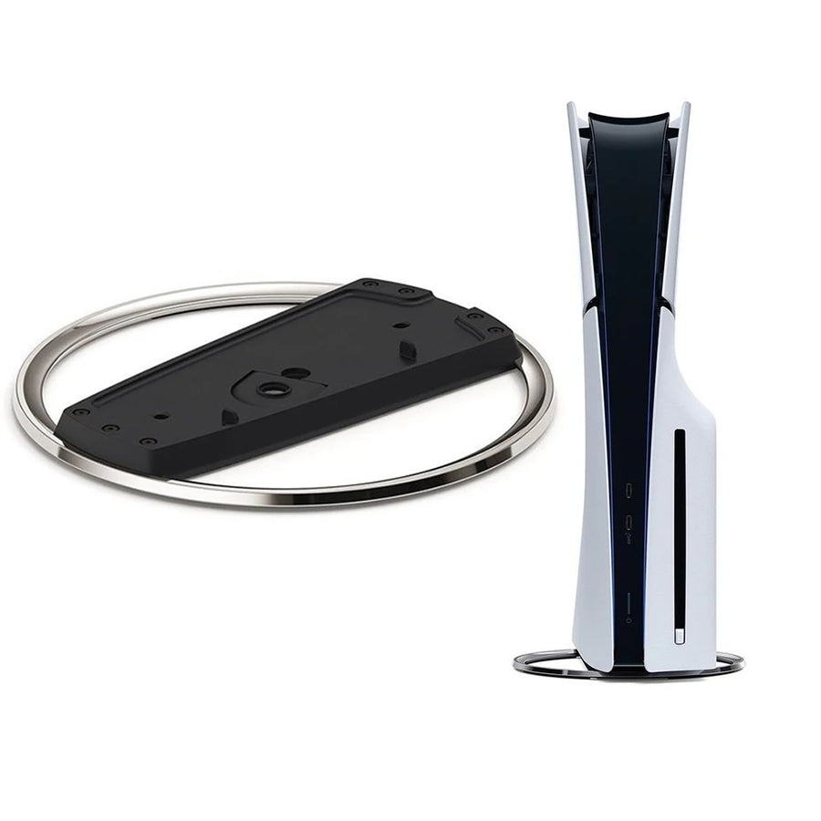 Portable Metal Vertical Stand for PS5 & PS5 Slim Digital Disk Version Anti-Slip Base Holder for Playstation 5 Pro Game Console