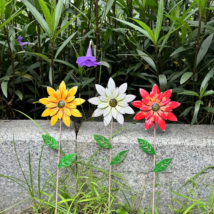 Garden Decor for Outside, Metal Flowers Decorative Garden Stakes for Decor, Yard Garden Decorations for Outdoor Lawn Porch Patio