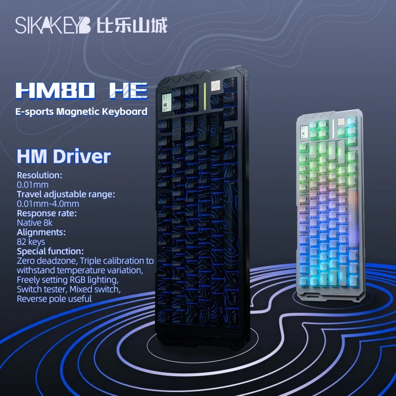 SIKAKEYB Castle HM80 HE 82 Keys New Arrival E-Sports Gaming Gateron Gaming Switch Aluminum Magnetic Keyboard