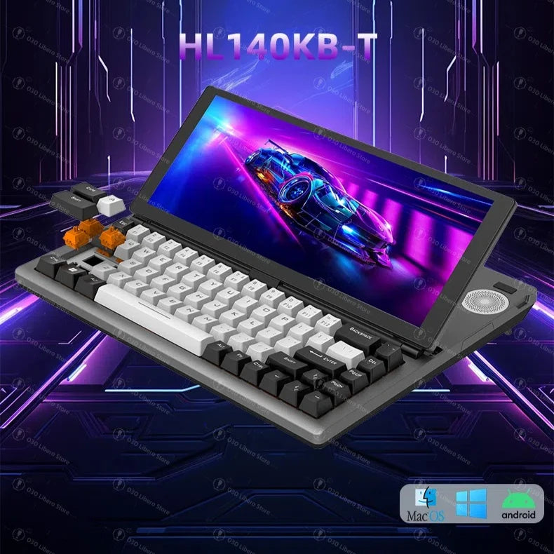 68 Keys Gaming Mechanical Keyboard 12.3'' IPS Touch Screen with Camera and Speaker RGB Support Hot Swappable Ergonomic Design