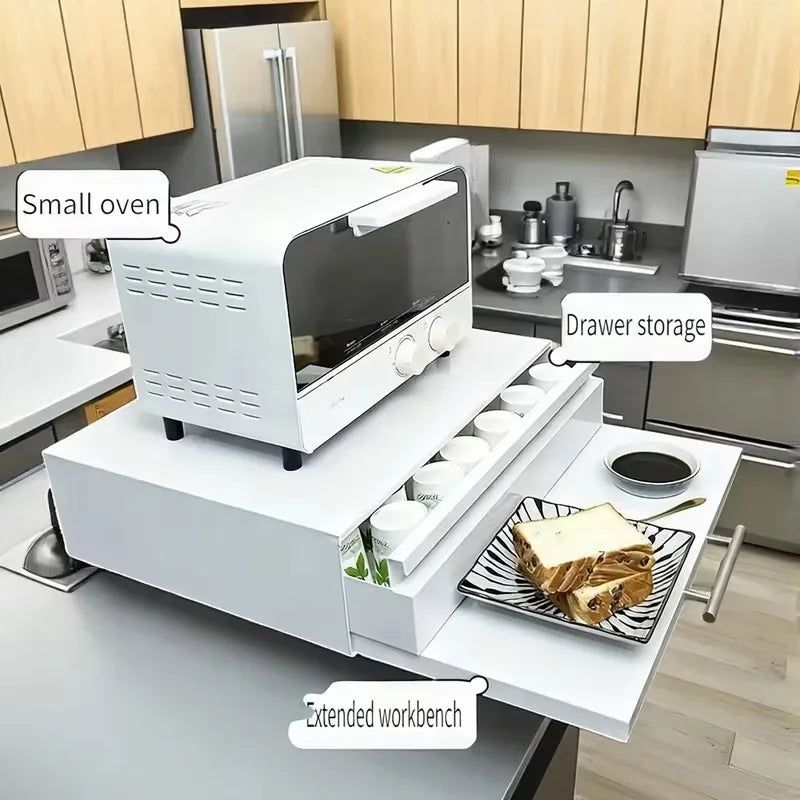 Kitchen Storage Rack Drawer Type for Microwave Ovens Coffee Machines Ovens - Countertop Organizer Holder Shelf for Kitchen