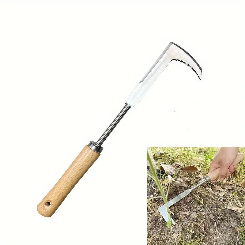 Crack Weeder Crevice Weeding Tool Stainless Steel Manual Weeder Beech Handle Gardening Tool
