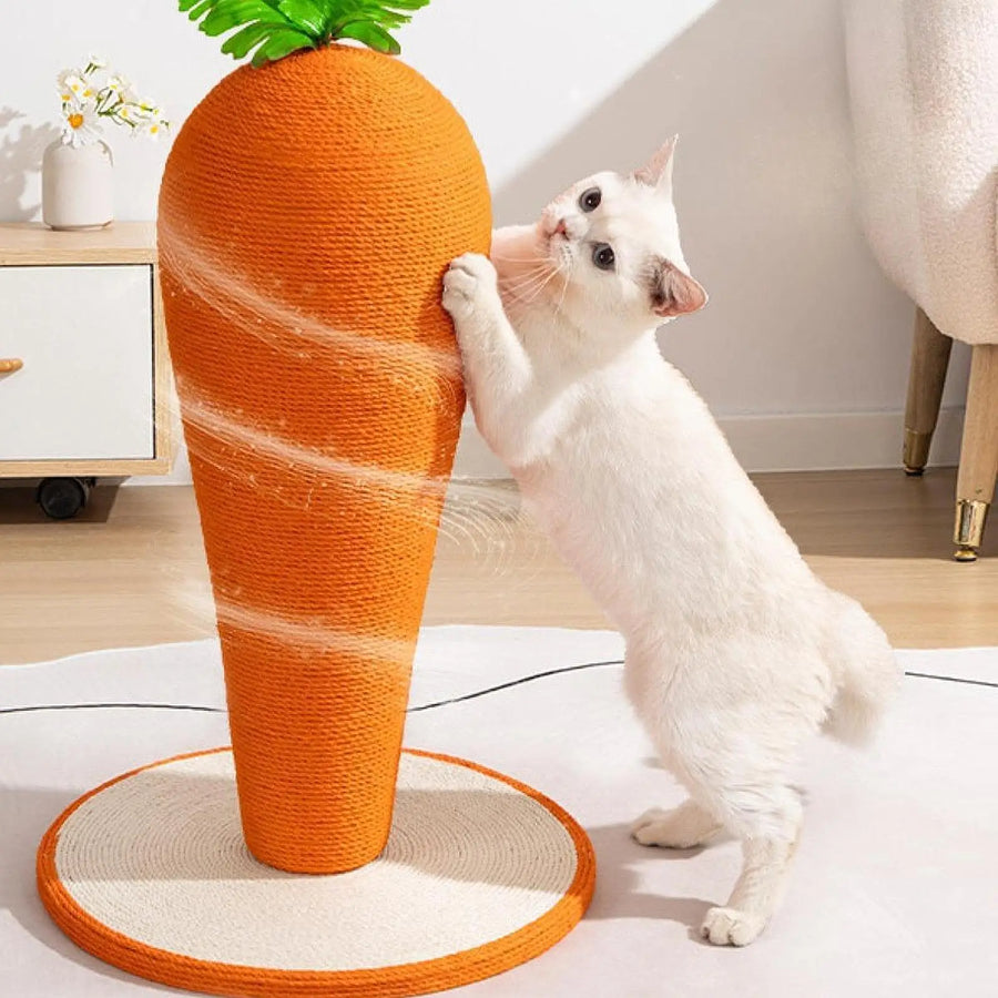 Cat Scratch Post Carrot Shape Scratch Board Pet Supplies Freestand Cat Scratcher Post for Indoor Pet Cats Furniture Interactive