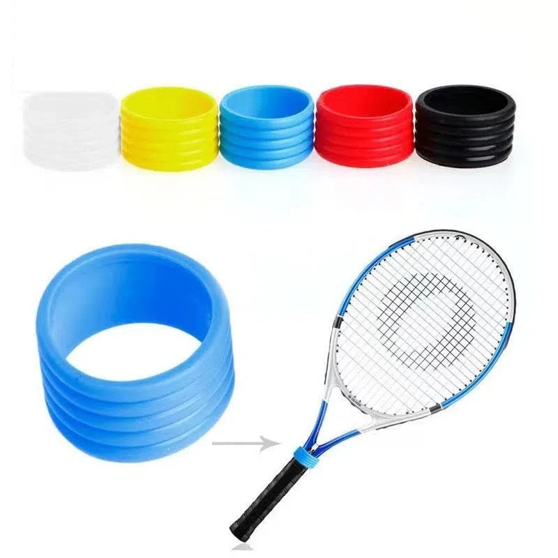Tennis Game Accessories- 4Pcs Silicone Racket Grip Rings, Sweat-absorbency, Improved Handle Grip Strength