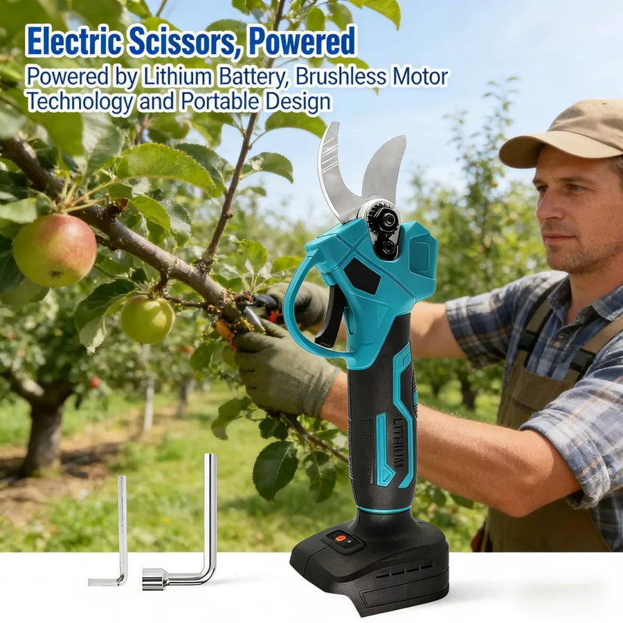 30mm Cordless Brushless Electric Pruning Shears Tree Bonsai Trimming Tool Branch Cutting Electric Tool For Makita 18V Battery