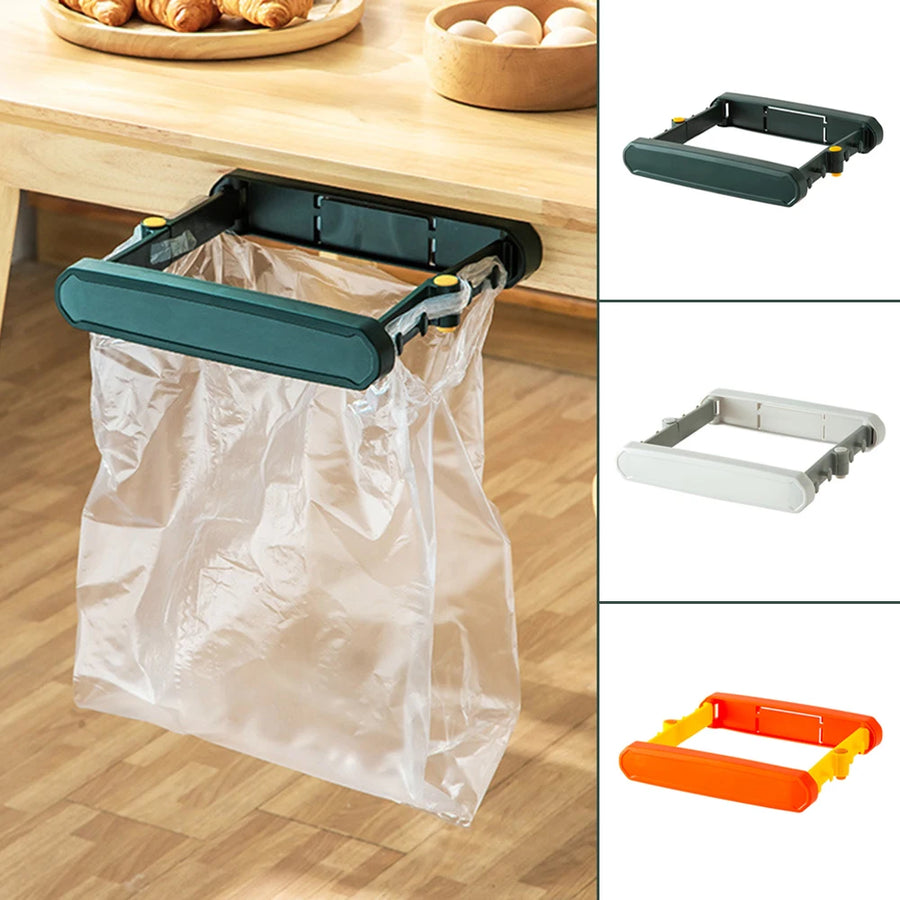 Kitchen Trash Rack Portable Cabinet Door Garbage Bags Holder Plastic Closet Garbage Storage Holder Kitchen Organizer Dish Rack