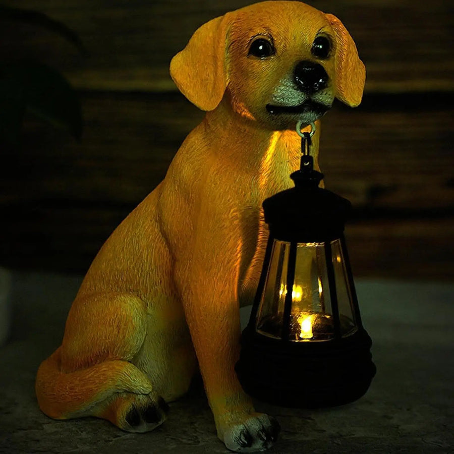 Garden Statue Animal Figurine with Solar Lights Housewarming Gifts Ornament