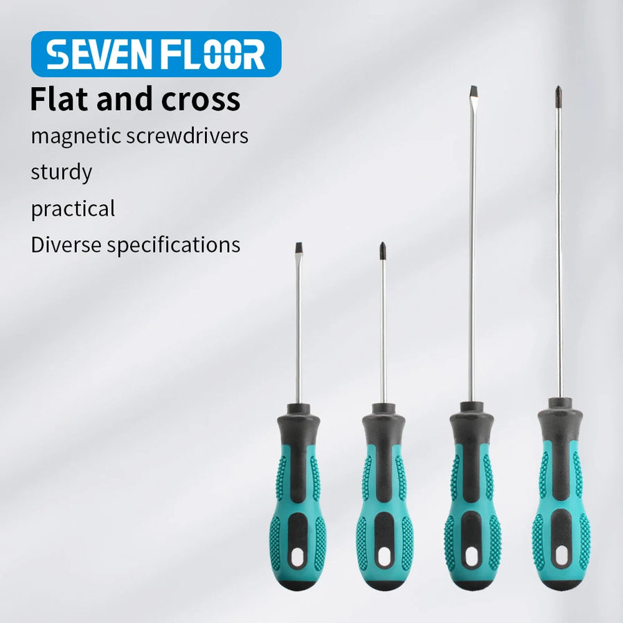 Multipurpose Handle Screwdrivers Set With Magnetic Insulated Security Repair Hand Tools Cross/Straight Type Mini Screw Driver