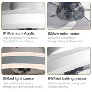IRALAN Smart Ceiling Fan With Lights Remote Control Bedroom Decor Ventilator Lamp 6-speed wind speed led Circulator fan light
