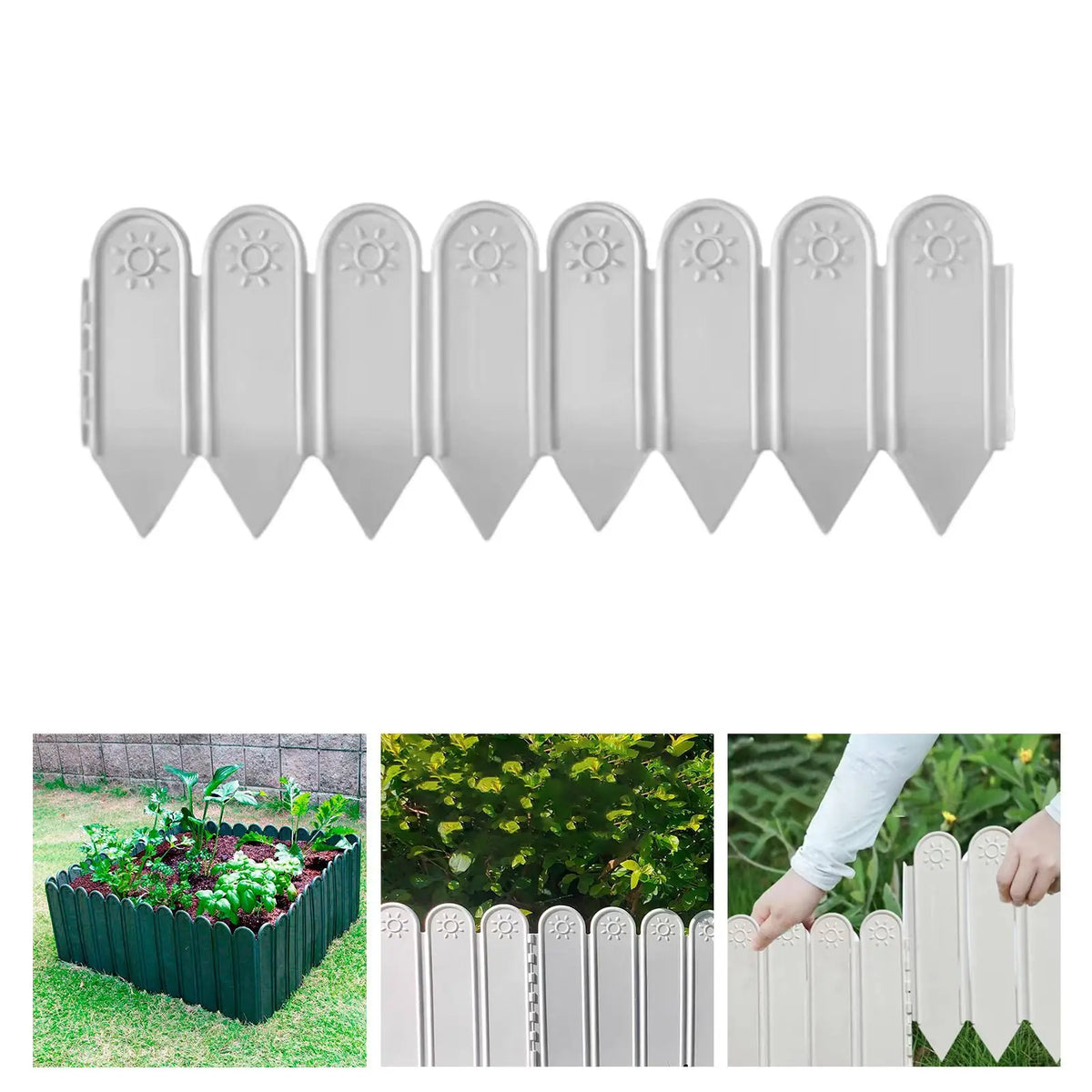 Garden Fence Border with Stake Outside Fence Ornament Lightweight Decorative for Fence/Border Flower Bed Edging Yard Flower Lawn