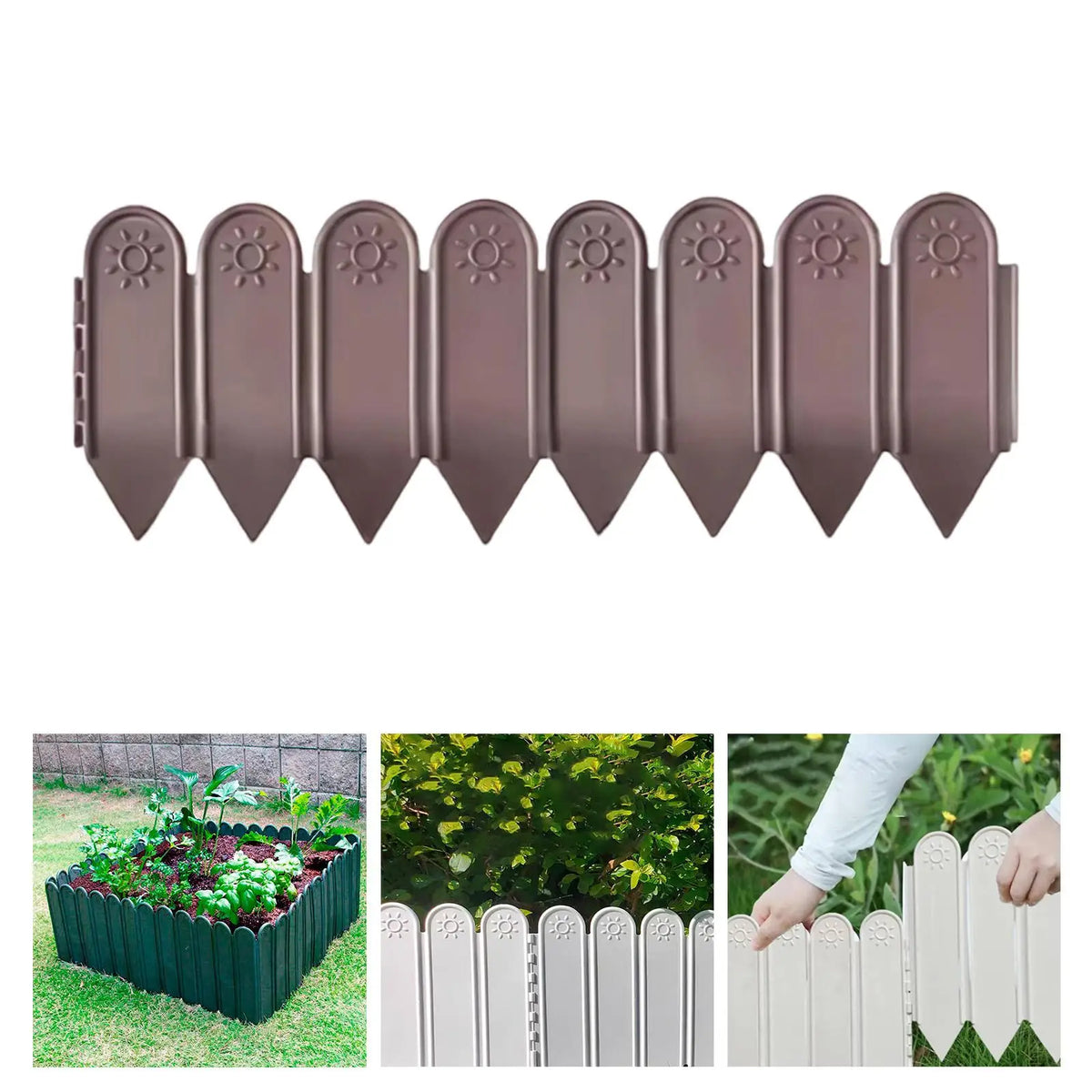 Garden Fence Border with Stake Outside Fence Ornament Lightweight Decorative for Fence/Border Flower Bed Edging Yard Flower Lawn