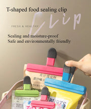 Kitchen Accessories T-Shaped Food Packaging Leak-Proof Moisture-Proof Plastic Bag Strong Sealing Clip Kitchen Gadgets