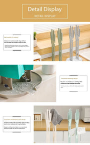 Kitchen Glove Drying Rack with Drainage Base Rubber Glove Holder and Towel Storage Box Plastic Kitchen Sink Accessories