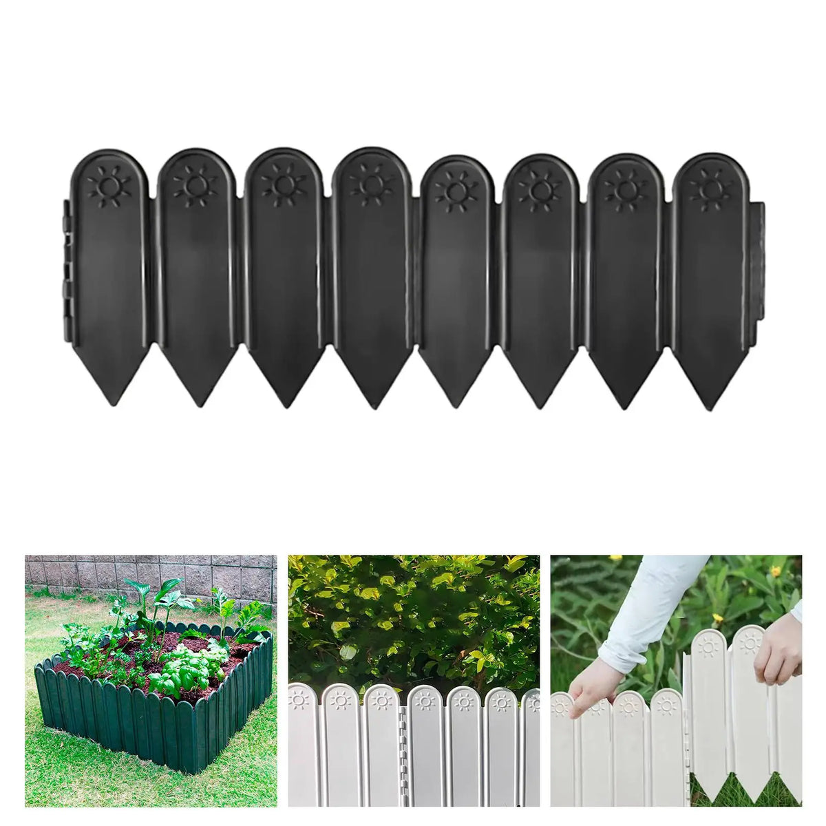 Garden Fence Border with Stake Outside Fence Ornament Lightweight Decorative for Fence/Border Flower Bed Edging Yard Flower Lawn