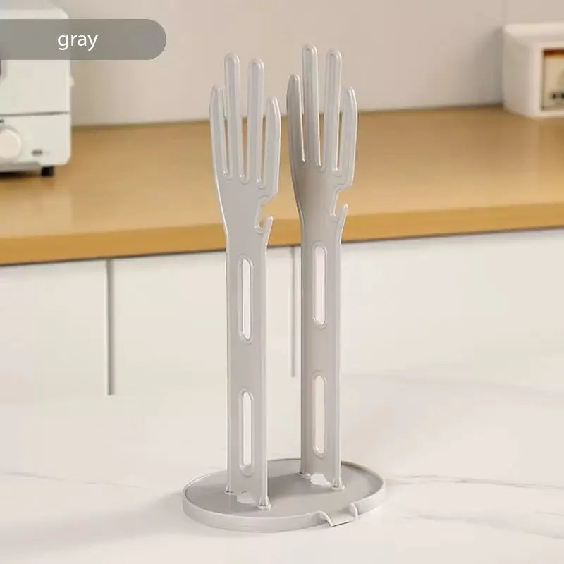 Kitchen Glove Drying Rack with Drainage Base Rubber Glove Holder and Towel Storage Box Plastic Kitchen Sink Accessories