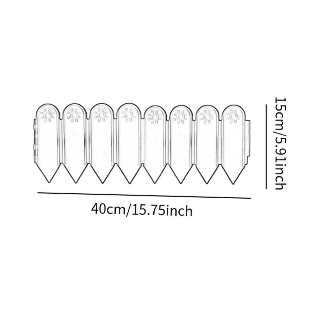 Garden Fence Border with Stake Outside Fence Ornament Lightweight Decorative for Fence/Border Flower Bed Edging Yard Flower Lawn