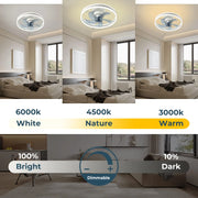IRALAN Smart Ceiling Fan With Lights Remote Control Bedroom Decor Ventilator Lamp 6-speed wind speed led Circulator fan light