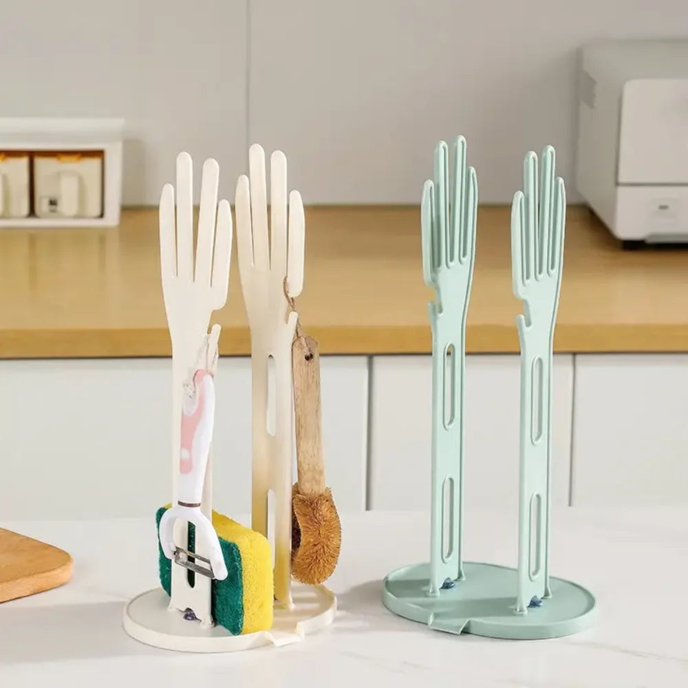 Kitchen Glove Drying Rack with Drainage Base Rubber Glove Holder and Towel Storage Box Plastic Kitchen Sink Accessories