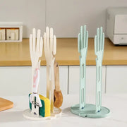 Kitchen Glove Drying Rack with Drainage Base Rubber Glove Holder and Towel Storage Box Plastic Kitchen Sink Accessories