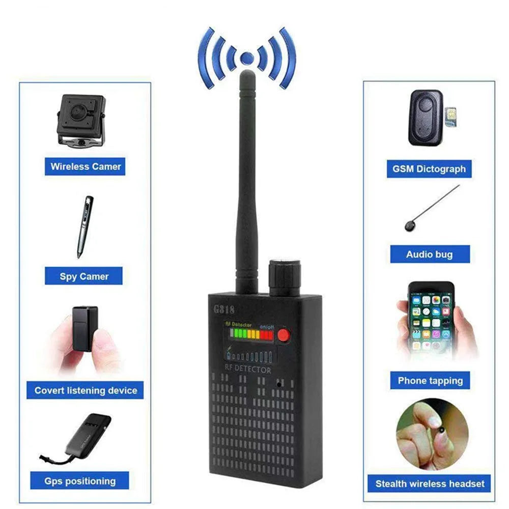Professional Anti-Spy Detector Wireless RF Signal Finder WiFi GSM Bug Spy-Camera Eavesdropping GPS Tracker Signal Devices Detect