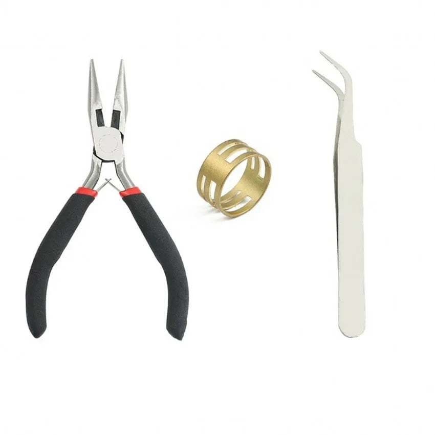 8pcs/set Jewelry Making Tool Kits Pliers Set With Round Nose Plier Side Cutting Pliers Wire Cutter Scissor Beading Tweezers