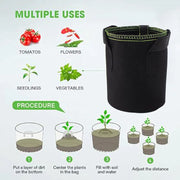 1/2/3 gallon Plant Grow Bags Nursery pots Veg Potato Transplanting planting Flower Pots Self-Adhesion Fabric Supplies Garden To