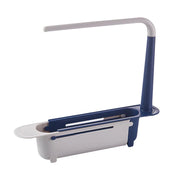 Kitchen Sink Organizer Telescopic Sink Shelf Soap Sponge Holder Towel Hanger Sink Drain Rack With Drainer Basket Kitchen Gadgets