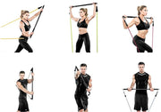 Workout Bar Fits All Resistance Bands with Clip Portable Resistance Bands Exercise Bar for Fitness Home Gym Workout Full Body