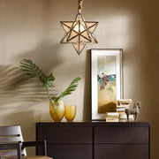 Simple bedroom living room bar balcony creative personality corridor glass/copper star chandelier lamps