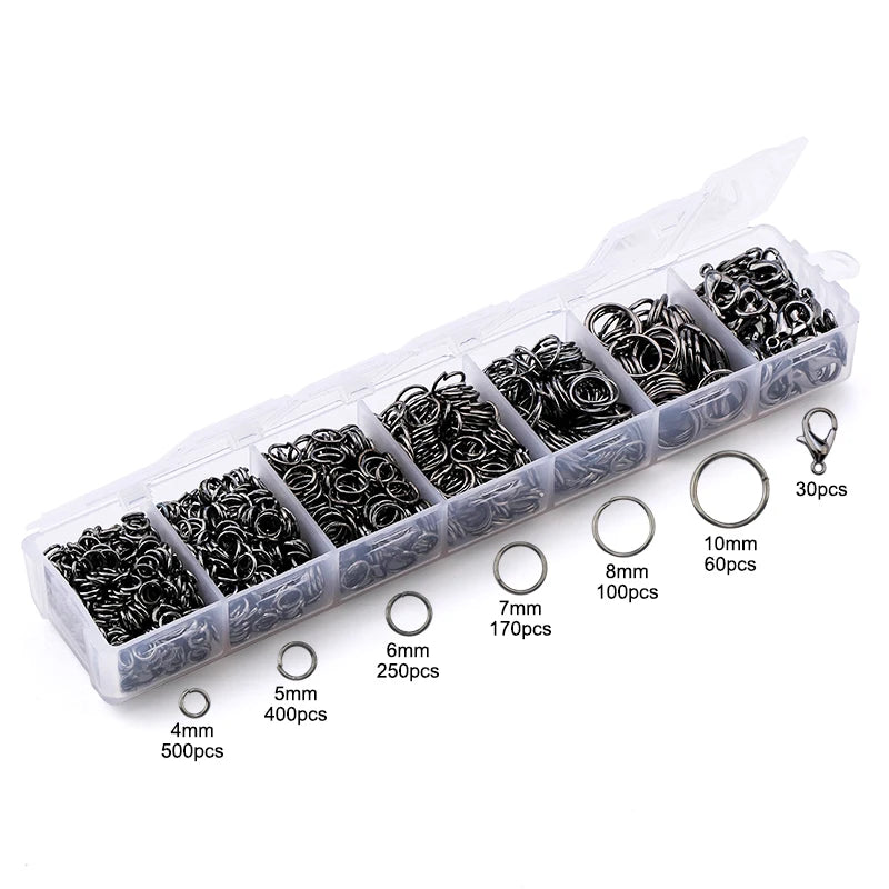 A Set Jewelry Findings Tool Set Open Jump Rings,Jewelry Pliers, Lobster Clasps hooks, jewelry tweezers Jewelry Making Supplies