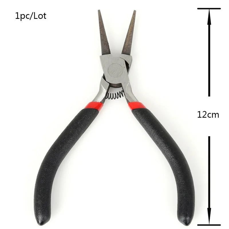 8pcs/set Jewelry Making Tool Kits Pliers Set With Round Nose Plier Side Cutting Pliers Wire Cutter Scissor Beading Tweezers