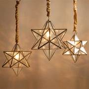 Simple bedroom living room bar balcony creative personality corridor glass/copper star chandelier lamps