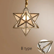 Simple bedroom living room bar balcony creative personality corridor glass/copper star chandelier lamps
