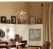 Simple bedroom living room bar balcony creative personality corridor glass/copper star chandelier lamps