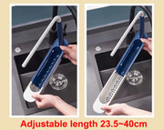 Kitchen Sink Organizer Telescopic Sink Shelf Soap Sponge Holder Towel Hanger Sink Drain Rack With Drainer Basket Kitchen Gadgets