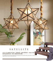 Simple bedroom living room bar balcony creative personality corridor glass/copper star chandelier lamps