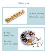 A Set Jewelry Findings Tool Set Open Jump Rings,Jewelry Pliers, Lobster Clasps hooks, jewelry tweezers Jewelry Making Supplies