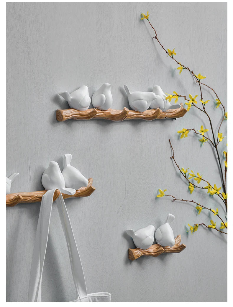 Wall Decorations Home Accessories Living Room Hanger Resin Bird Key Kitchen Coat Clothes Towel Hooks Hat Handbag Holder W