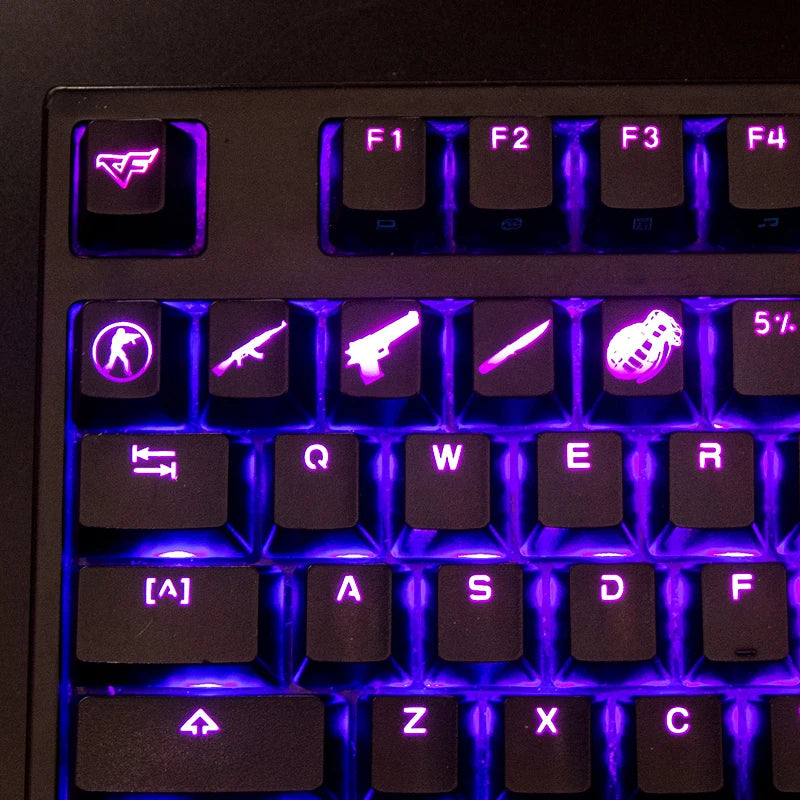 CS GO Gaming keycaps Key Button CF key caps game keycap Game Accessories Personality Pervious ABS Cap for Mechanical keyboard
