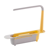 Kitchen Sink Organizer Telescopic Sink Shelf Soap Sponge Holder Towel Hanger Sink Drain Rack With Drainer Basket Kitchen Gadgets
