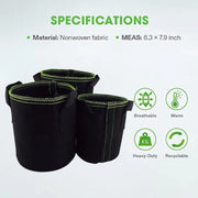 1/2/3 gallon Plant Grow Bags Nursery pots Veg Potato Transplanting planting Flower Pots Self-Adhesion Fabric Supplies Garden To