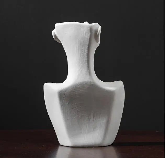 Ceramic Dried Flower Vase Home Art Deco Vase Nordic White Handicraft Decoration Living Room Desktop Flower Arrangement Vase