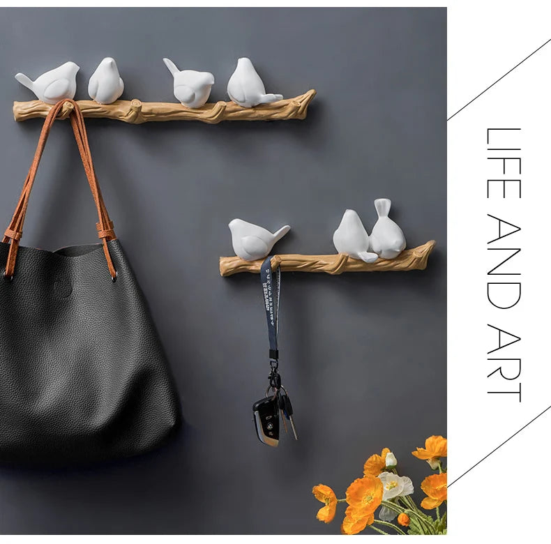 Wall Decorations Home Accessories Living Room Hanger Resin Bird Key Kitchen Coat Clothes Towel Hooks Hat Handbag Holder W