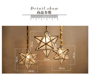 Simple bedroom living room bar balcony creative personality corridor glass/copper star chandelier lamps