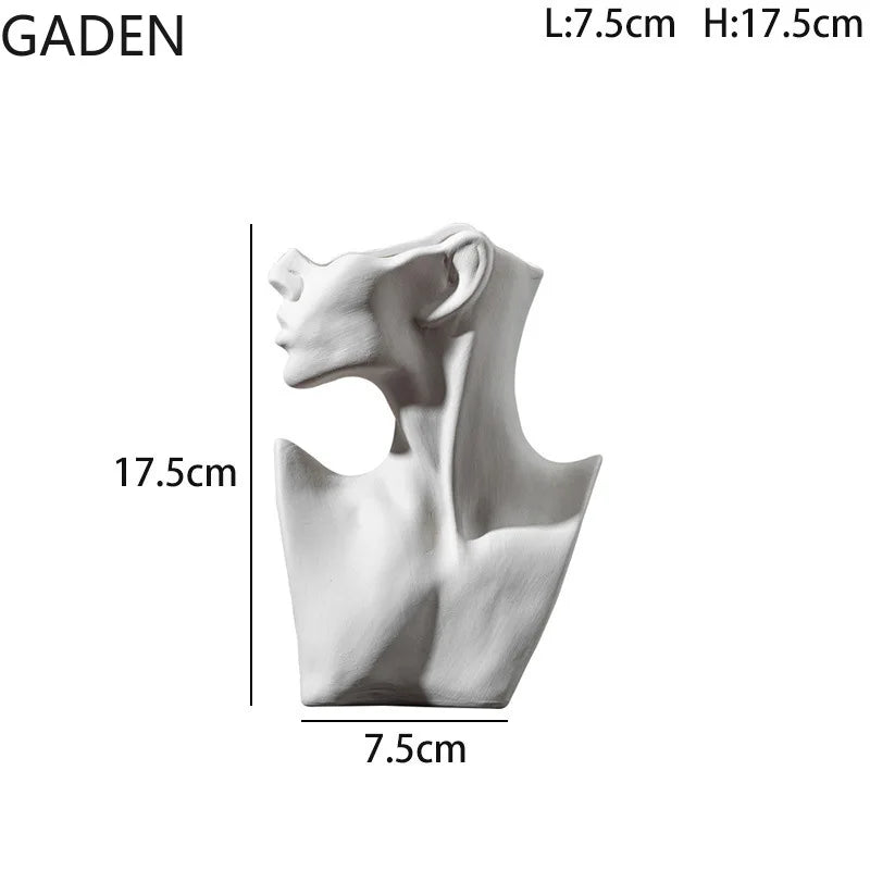 Ceramic Dried Flower Vase Home Art Deco Vase Nordic White Handicraft Decoration Living Room Desktop Flower Arrangement Vase